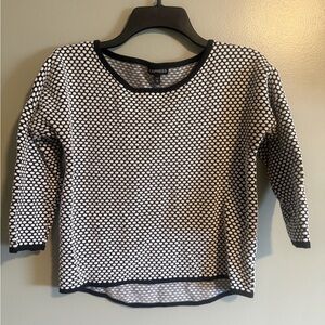 Express Black and white Monochrome Knit Top 3/4 sleeves size medium